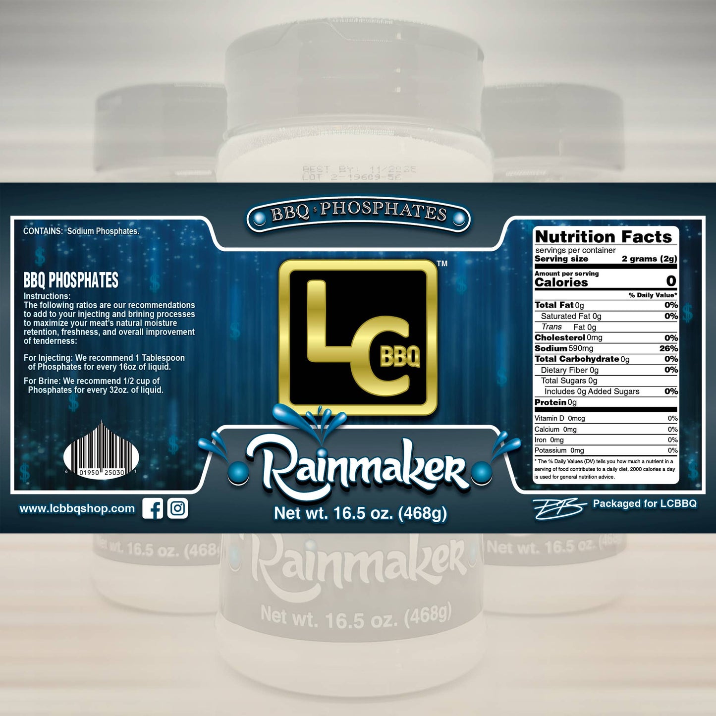 Rainmaker - BBQ Phosphates - 16.5oz Shaker